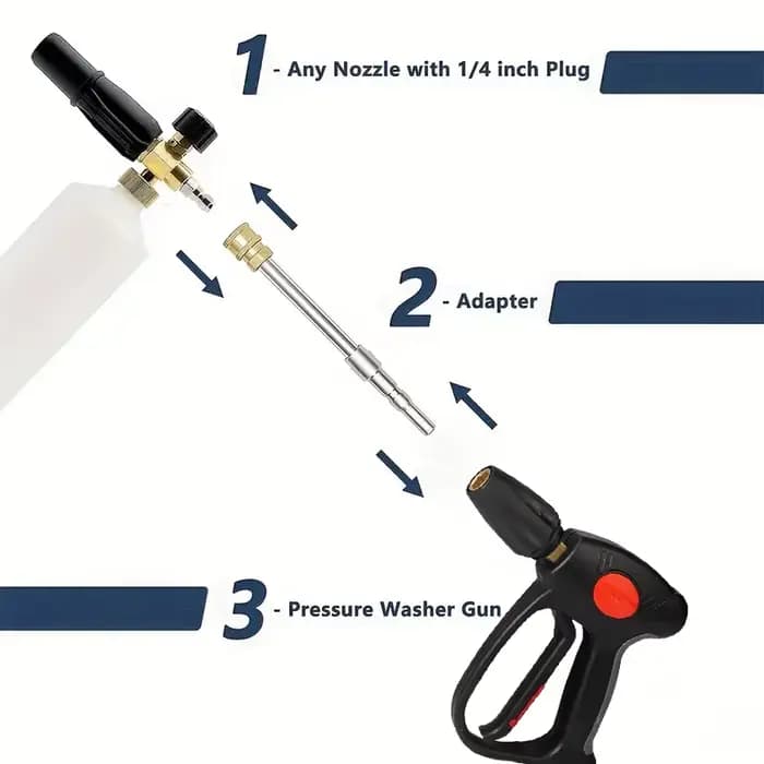 Adaptateur Nilfisk KEW/ALTO/WAP/CALM - Baguette d'extension 21,5 cm (8,5") avec connexion rapide 1/4" pour buses, canon à mousse et buses