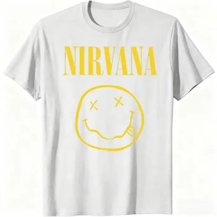 T-shirt surdimensionné imprimé Nirvana Rock Band, unisexe, style Y2K, streetwear hip-hop, décontracté, pour hommes et femmes, manches courtes, pour l'extérieur
