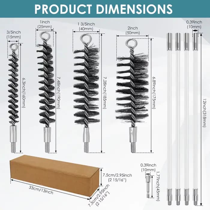 1 ensemble de brosses de nettoyage de tuyaux