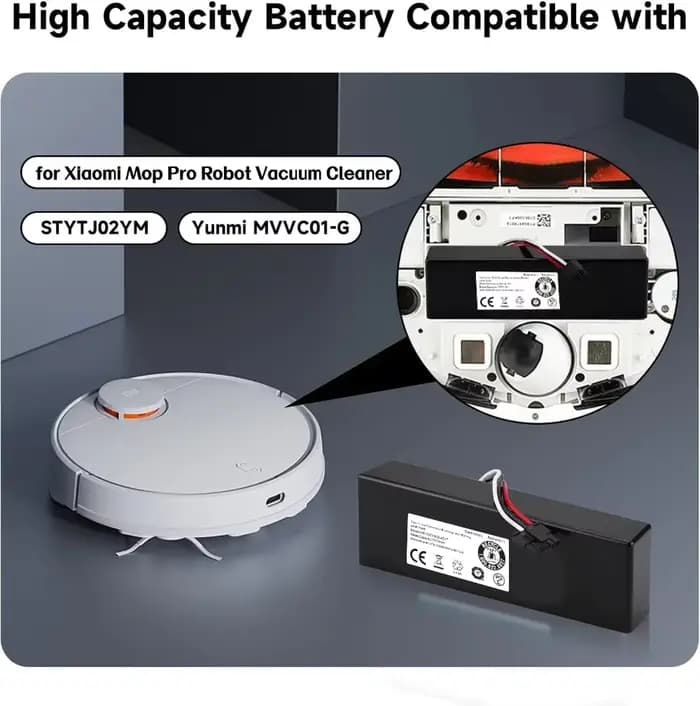 Batterie d'aspirateur 14.8V 3500mAh STYTJ02YM pour Xiaomi Mop Pro P/2S/S12 Yunmi MVVC01 Haier JX37 Wyze WVCR200S.