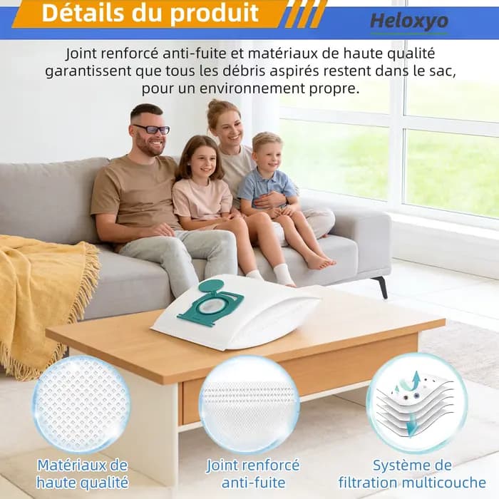 Sacs de rechange pour aspirateur HyClean Air TU