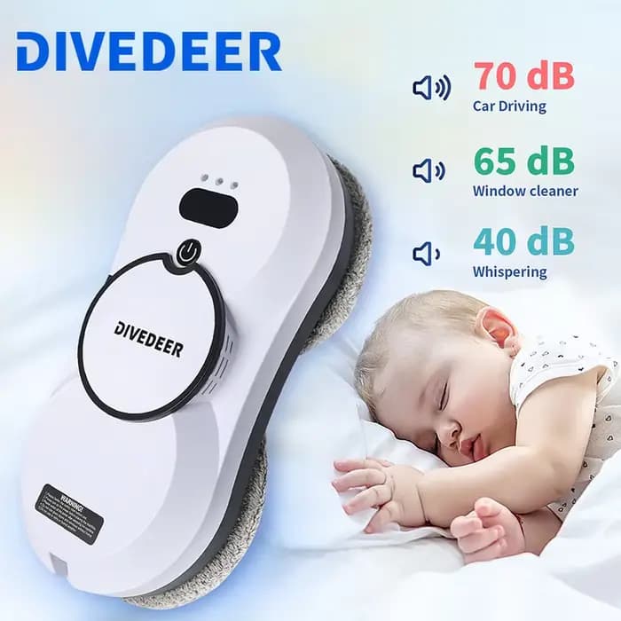DIVEDEER robot de nettoyage de vitres 5600PA grande aspiration électrique spray