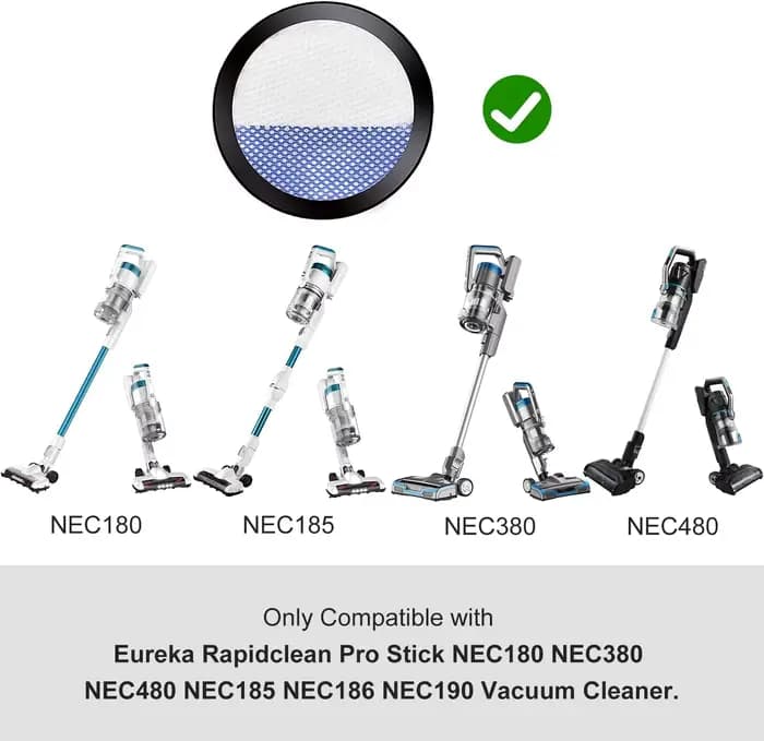 Filtre Eureka pour aspirateur balai sans fil RapidClean Pro NEC180 NEC185 NEC186 NEC190