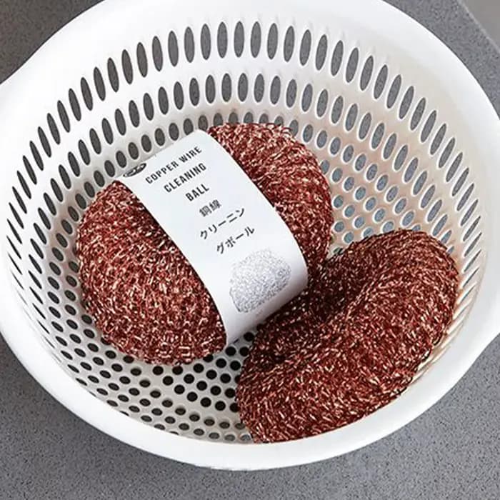 Lot de 2 brosses à vaisselle en fil de cuivre
