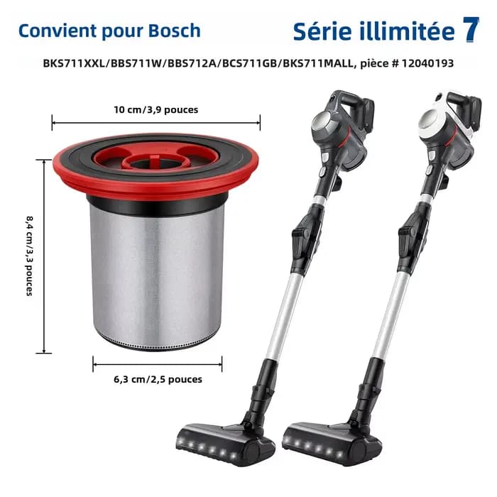 12040193 filtres lavables pour aspirateur sans fil Bosch Unlimited série 7 BKS711XXL BBS711W BBS712A BCS711GB BKS711MALL