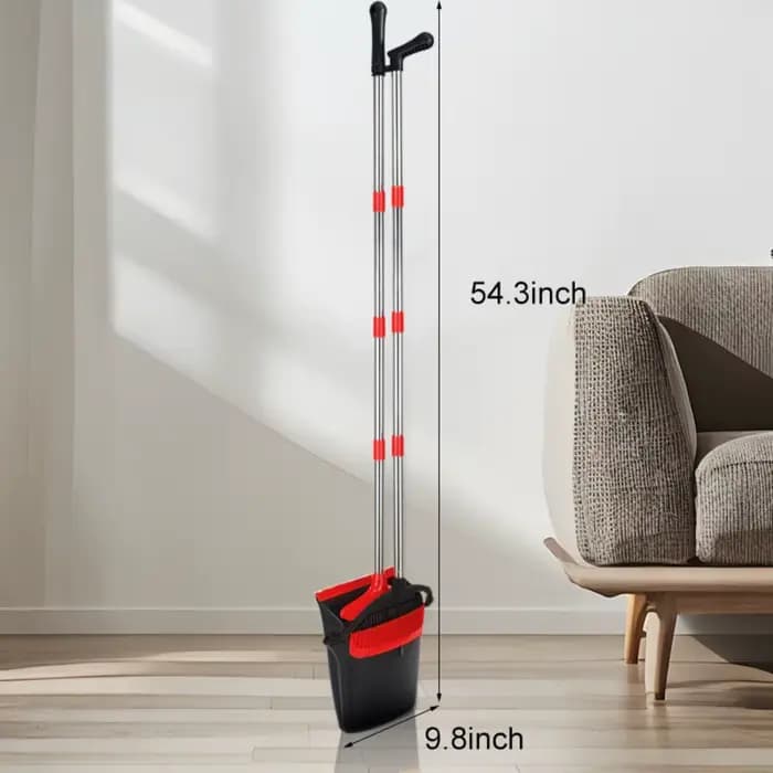 Ensemble balai à long manche et pelle