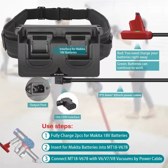 Adaptateur de batterie double pour aspirateurs Dyson V6 V7 V8