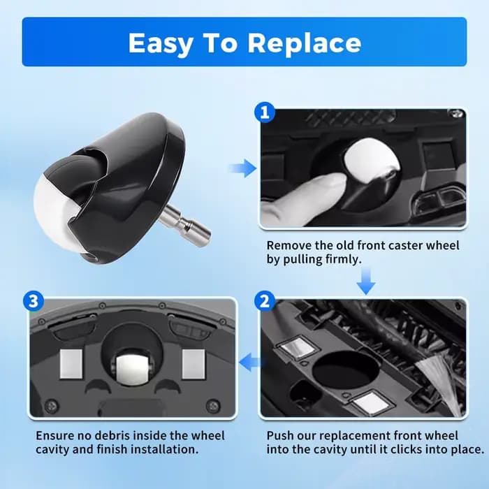 Accessoires pour aspirateur robot IRobot Roomba séries 500, 600, 700, 800, 900, E5, E6, I3, I4, I6, I7, I8, J7, J7+ - Roue pivotante