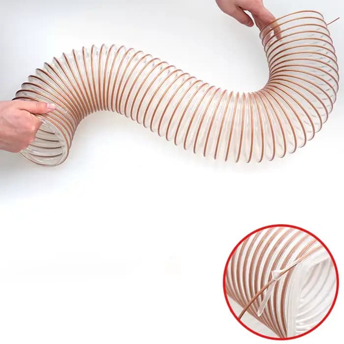 Tuyau d'aspiration de poussière en PU transparent de 1 mètre