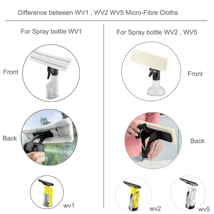 Chiffons de vadrouille en Microfibre pour Karcher WV1 WV50 WV75