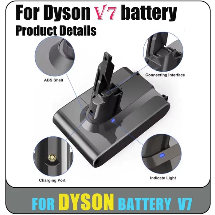 Batterie rechargeable Li-lon 21.6V 28000mAh pour aspirateur Dyson V7