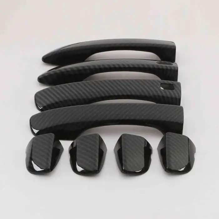 Couvercle de poignée de porte en fibre de carbone brillant, accessoire pour Volkswagen Tiguan r-line 2017 – 2020 de deuxième génération, garniture 2018 2019
