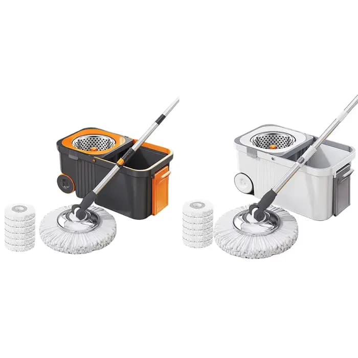 Seau essoreur avec 6 recharges de rechange