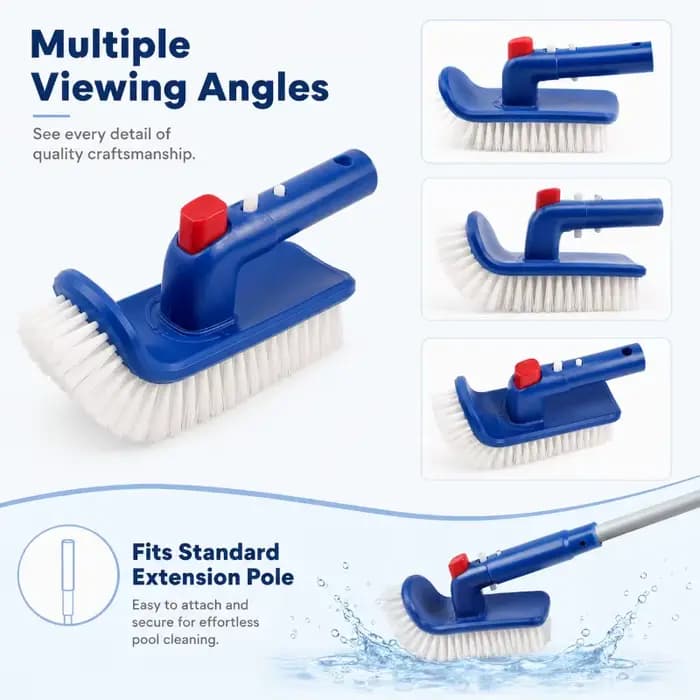 Brosse de piscine ergonomique à poignée rotative à 180 degrés