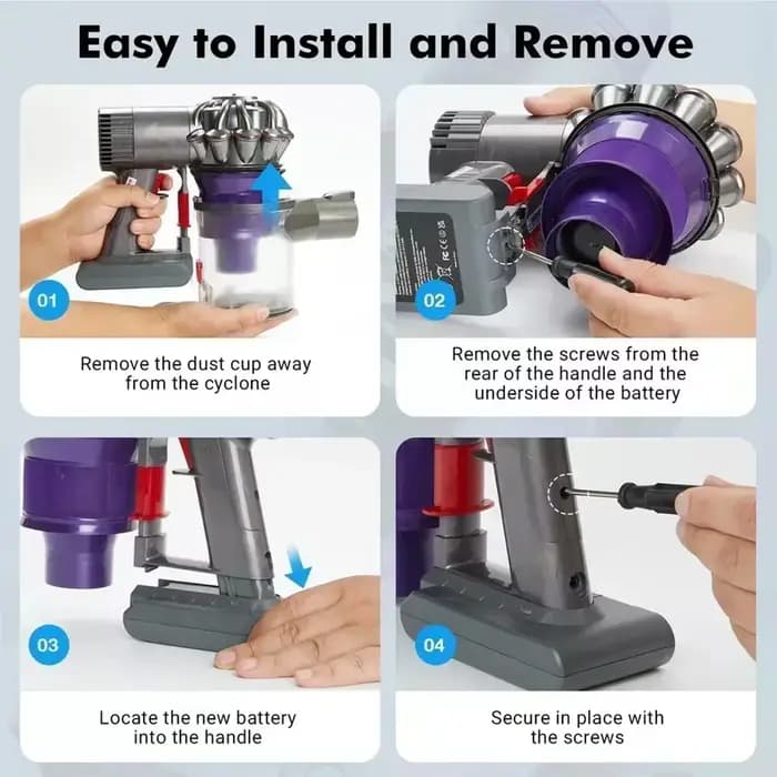 100% nouvelle batterie rechargeable pour aspirateur Dyson V6 V8 série SV07 DC62 DC58 DC31 absolu moelleux Animal Pro Bateria