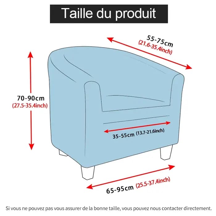 Housse de fauteuil club en velours
