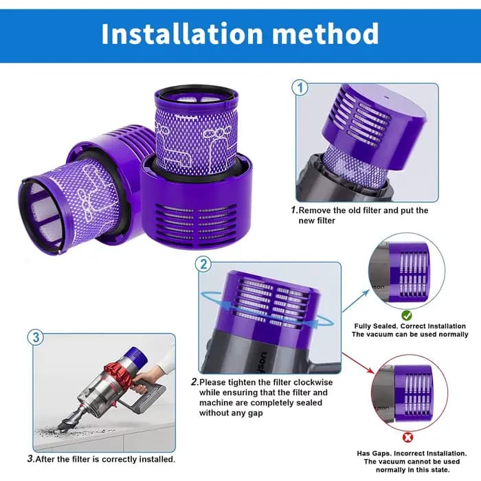 Filtre HEPA pour aspirateur sans fil Dyson V10 SV12