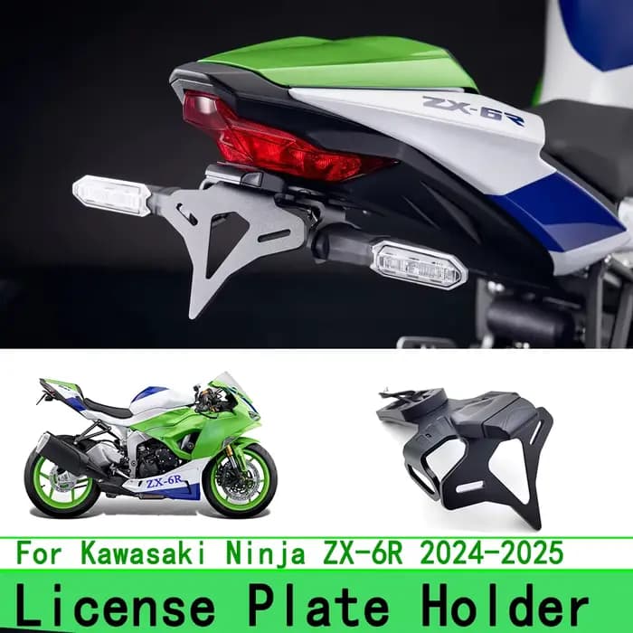 Nouveau pour Kawasaki Ninja ZX-6R ZX6R 2024 2025 2026 moto arrière queue courte Stock bien rangé support de plaque d'immatriculation Kit de support de contre-pointe