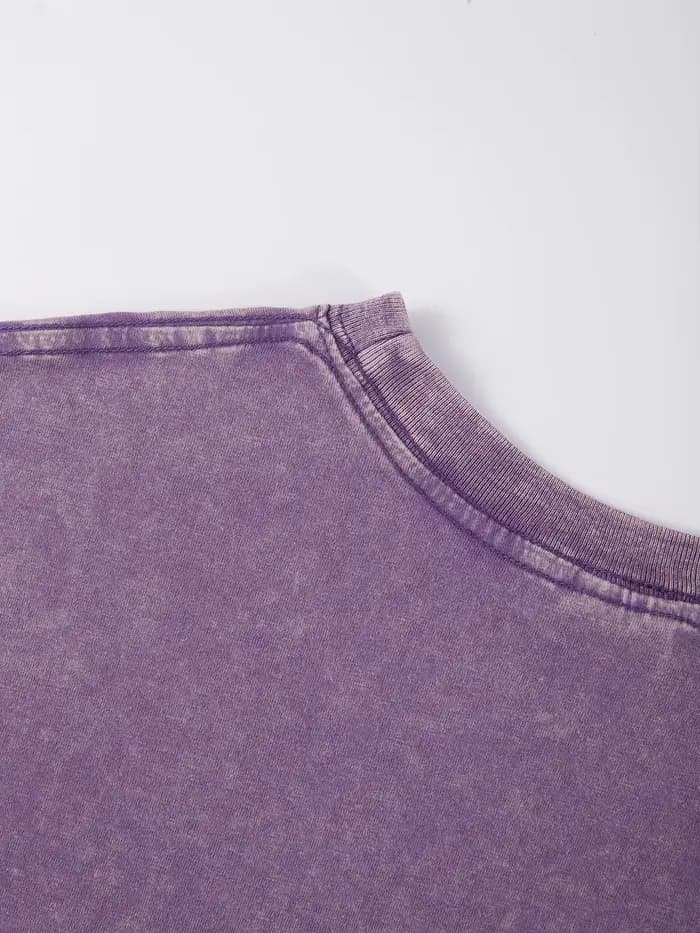 Déesse de la prière à Guadalupe imprimé lavage de neige t-shirt homme été haut décontracté ample lavé T-Shirts coton à manches courtes