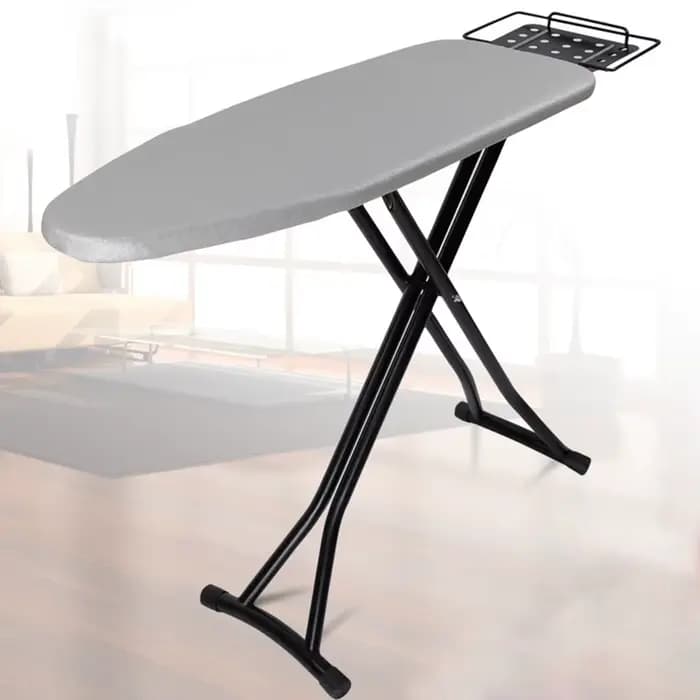 Planche à repasser compacte et robuste, pliable et réglable en hauteur, avec couvercle résistant à la chaleur, repose-fer à vapeur, pieds antidérapants