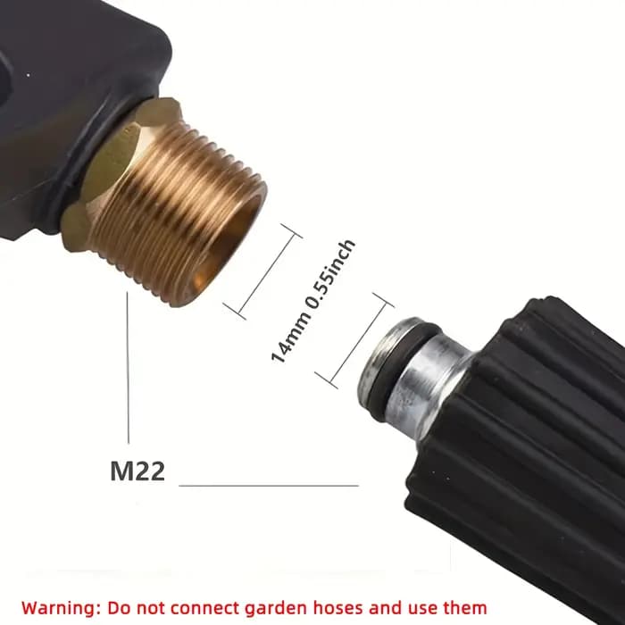 Pistolet de lavage haute pression 2175PSI-connexion rapide M22-14 et 1/4 "avec buses 5 couleurs