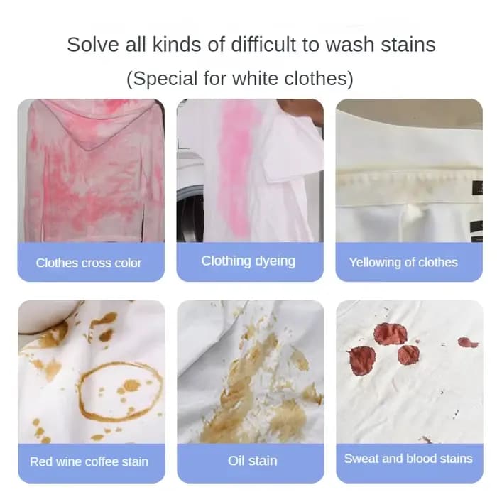 Vêtements blancs blanchisserie oxygène blanchiment