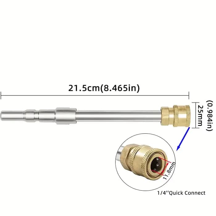 Adaptateur Nilfisk KEW/ALTO/WAP/CALM - Baguette d'extension 21,5 cm (8,5") avec connexion rapide 1/4" pour buses, canon à mousse et buses