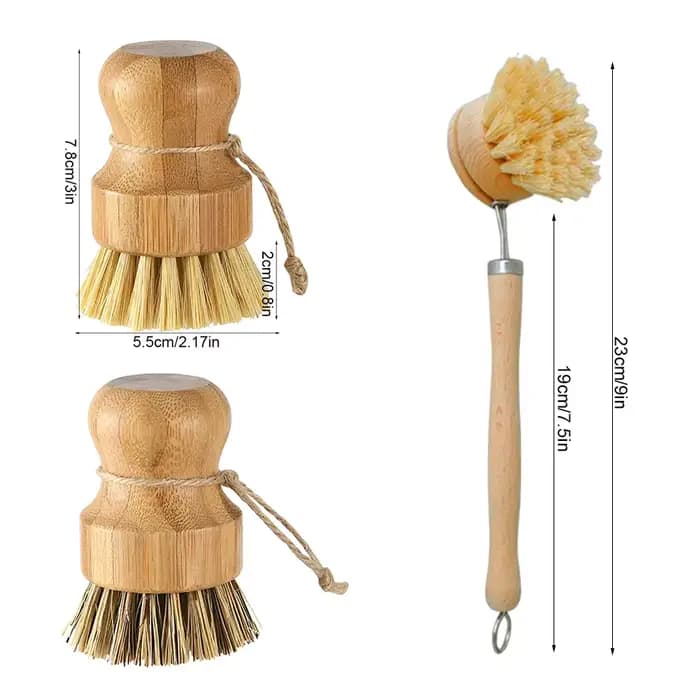 Brosse de nettoyage de cuisine en bambou