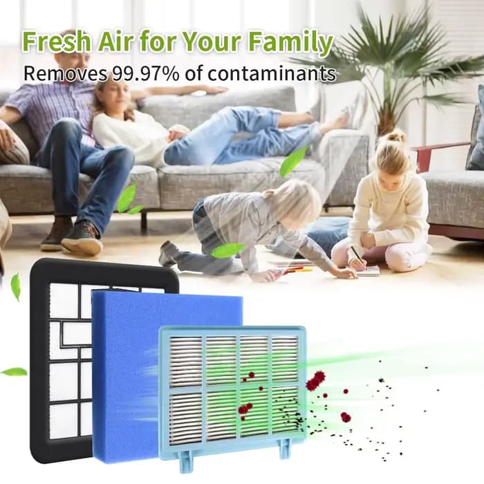 Compatible avec l'aspirateur Philips Power Pro Compact FC9330 FC9331 FC9332 FC9333 FC9334 FC9555 FC9550 filtre HEPA