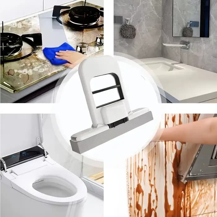 Vadrouille sèche et humide pliable Portable avec 2 têtes amovibles