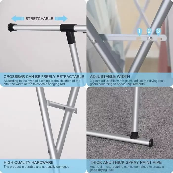 Vaccoir à linge pliable télescopique T1
