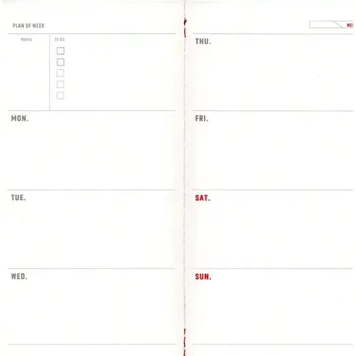 Fromthenon Plan hebdomadaire Page intérieure voyageur cahier Journal planificateur décoratif cahier remplacer accessoires papeterie