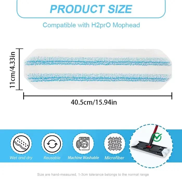 Chiffons de remplacement pour système de vadrouille plate Vileda H2prO