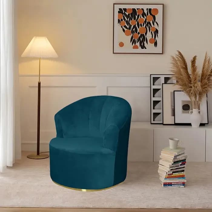 Juste de fauteuil à baril en velours rond