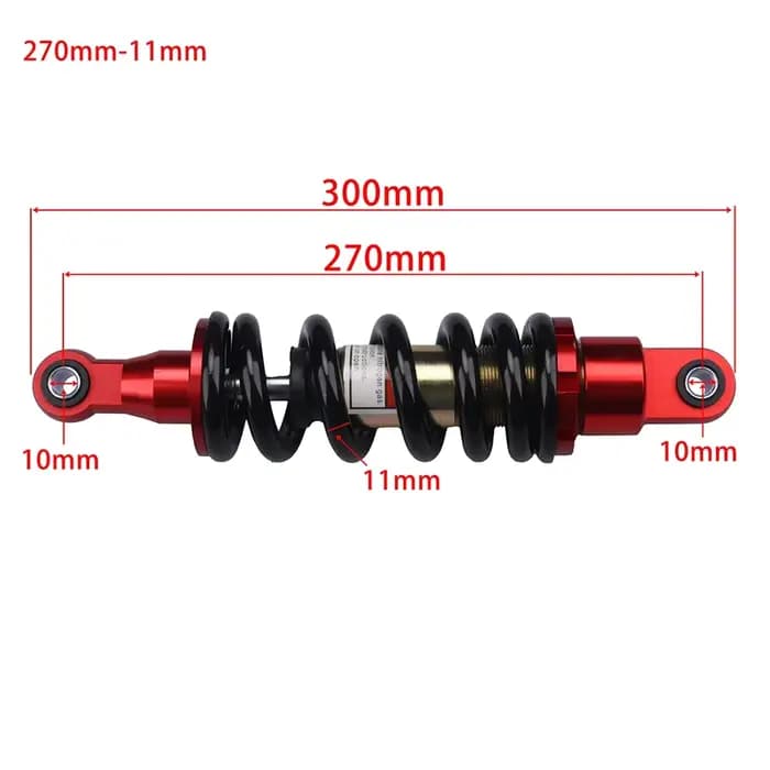 Amortisseur hydraulique 270mm 11mm pour système de Suspension de moto tout-terrain de vélo de saleté, pièce de mise à niveau des performances d'amortissement