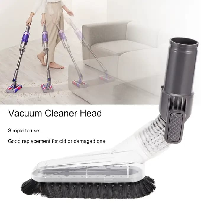 Tête de brosse d'aspirateur flexible à 3 angles pour meubles