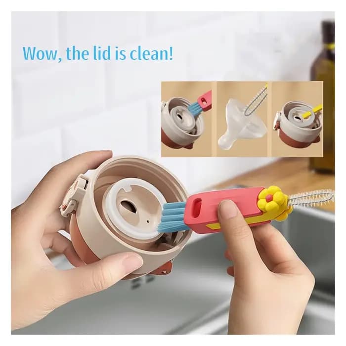 Brosse de nettoyage de couvercle de tasse 3 en 1