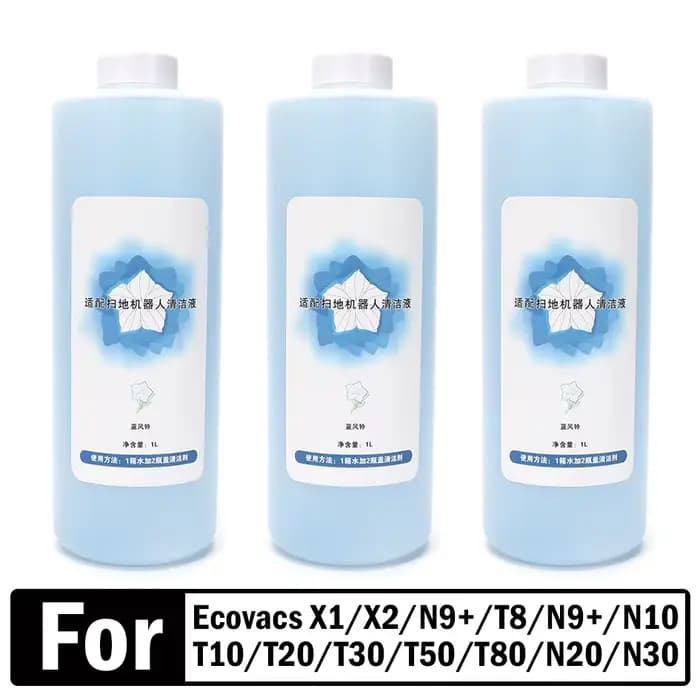 Liquide de nettoyage pour ECOVACS Deebot T10 OMNI/X1 OMNI/T20 OMNI/T30 OMNI/X2 Omn I/X5 OMNI/X8 OMNI/X9 OMNI 1L