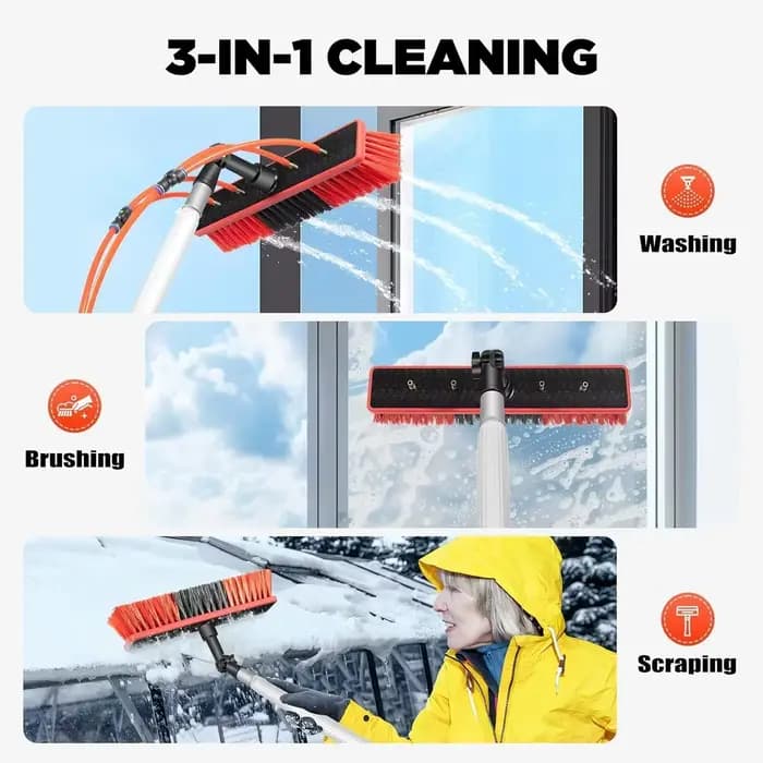 Kit de nettoyage de panneaux solaires et de vitres avec perche télescopique