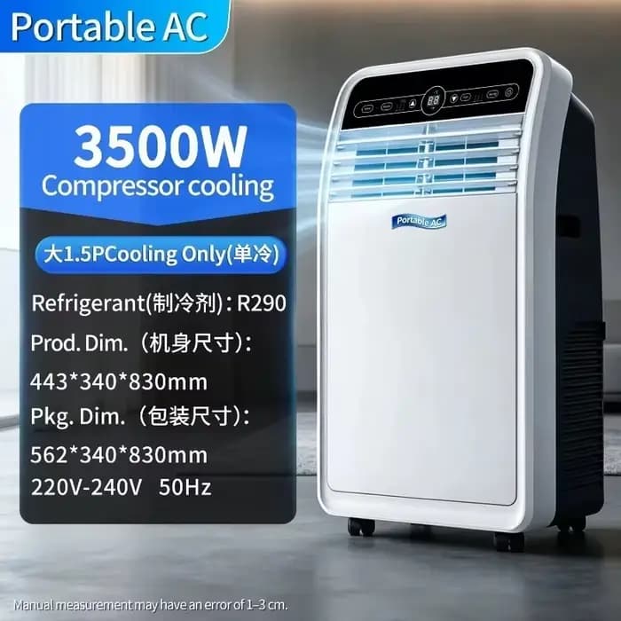 Climatiseur mobile portable tout-en-un, sans unité extérieure, installation gratuite, refroidissement par compresseur, petit ventilateur personnel pour la maison