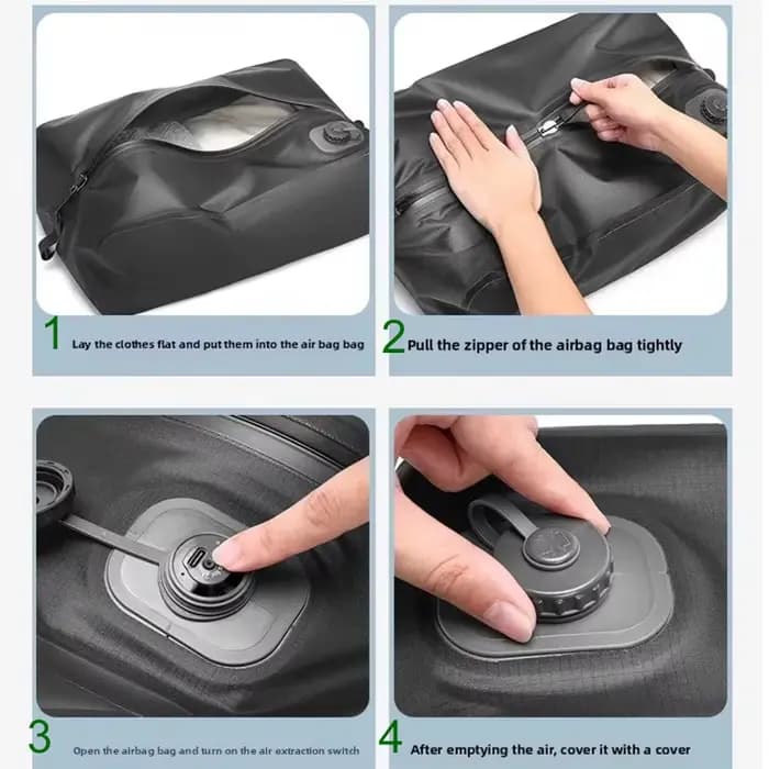 Sac sous vide automatique (pompe à air à l'intérieur) sac de rangement réutilisable sac de compression de voyage pliant en plein air pour valises sac à dos bagages