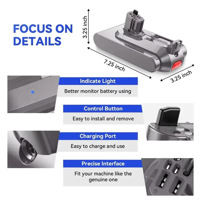 Batterie rechargeable pour aspirateur Dyson V6 V7 V8 V10 V11 V12 V15 type-a série type-b SV07 SV09 SV10 DC62