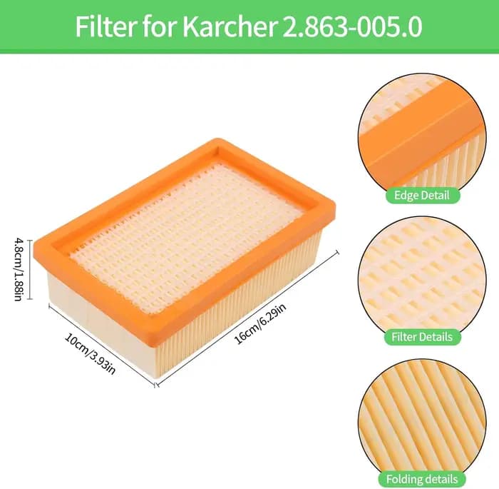 Filtre pour Aspirateur Karcher WD4 WD5 WD6 MV4 MV5 MV6