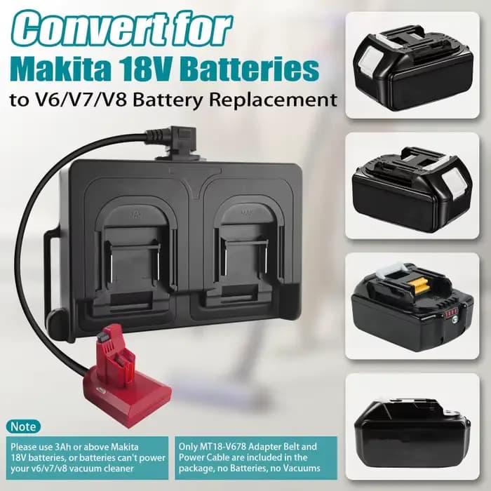 Adaptateur de batterie double pour aspirateurs Dyson V6 V7 V8