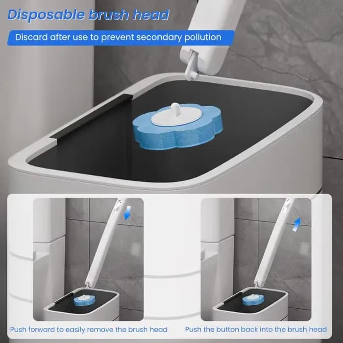 Kit de nettoyage de toilettes avec brosse jetable à tête de rechange