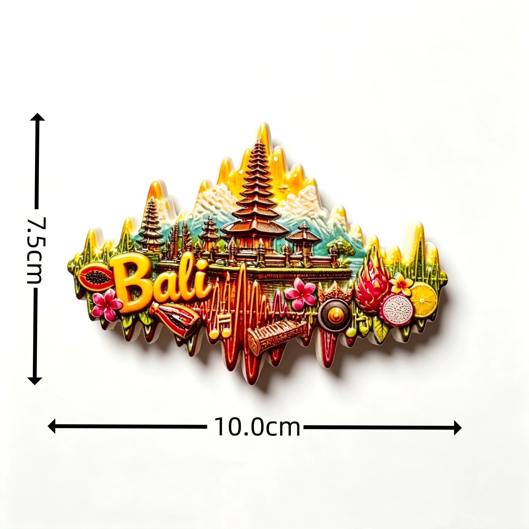 Temple de l'eau d'Urundanu, Bali, Indonésie, 3D stéréoscopique, souvenirs touristiques, peinture sur