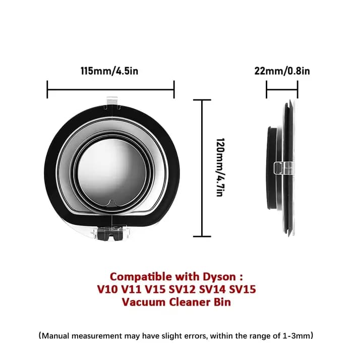 Poubelle pour aspirateur Dyson V6 V7 V8 V11 V15 V10 V12Slim, réservoir de poussière, anneau d'étanch