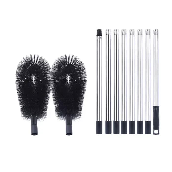 Nettoyeur de Gouttière de Toit, Outil de Brosse Rétractable, Extensible, Protection de Toiture, 2 Br