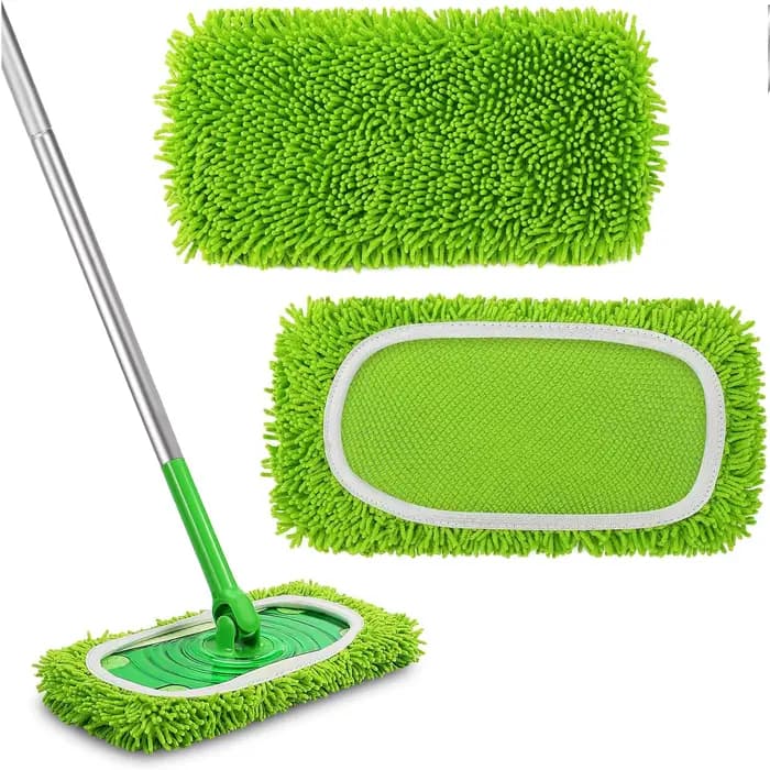 Paquet de 2 chiffons de balayage sec réutilisables tampons de vadrouille humide en microfibre compat