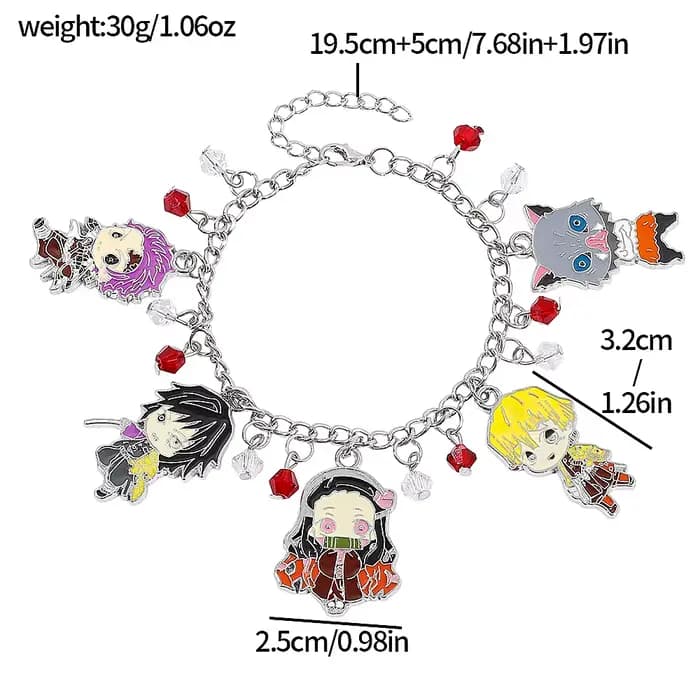 Bracelet en métal émaillé avec pendentif de dessin animé, accessoires de mode exquis pour hommes et
